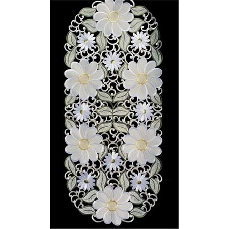 Sinobrite Sinobrite H0997-1 Yellow Daisy Oval Runner; 16 x 36 in. H0997/1(16x36)